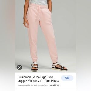 lululemon scuba jogger size 10 pink mist